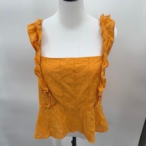 Laura Conrad Size XXL Ruffled Orange Women's Top